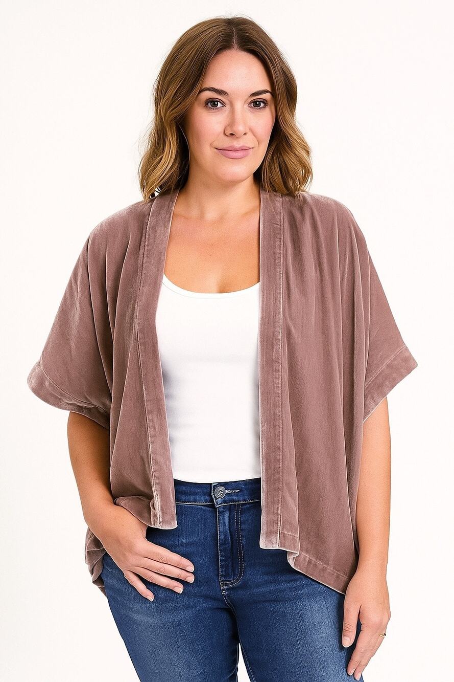 Aritzia Talula Velvet Fawkner Open Kimono Top NWT Oversized Vest Boho Casual